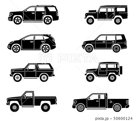 Set Of Offroad Suv Carsのイラスト素材