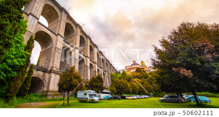 Ariccia panoramic bridge horizontal from Bernini parking  - Rome suburb in Lazio - Italy  50602111