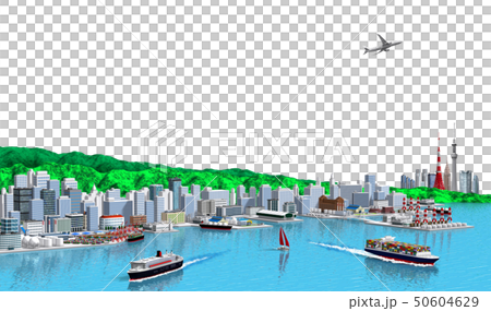 Tokyo white back from the port town sea side 50604629