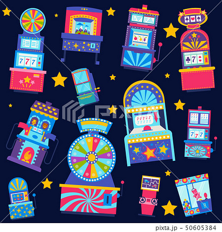 Casino seamless pattern vector illustration. Win jackpot in game slot machine. Casino buildings Casino seamless pattern vector illustration. Win jackpot in game slot machine. Casino buildings 50605384
