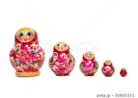 Isolated set of Matryoshka dolls 50605551