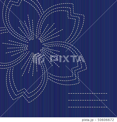Sashiko banner with sakura flower and copy space. Sashiko banner with sakura flower and copy space. 50606672