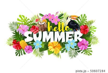 Hello Summer composition vector illustration 50607284