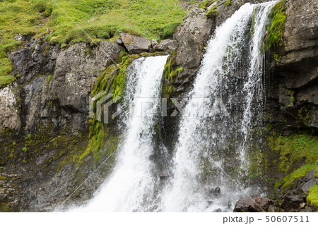 Klifbrekkufossar falls in summer season view, 50607511
