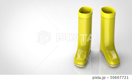 長靴 黄色 正面 右のイラスト素材