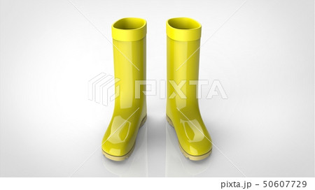 長靴 黄色 正面のイラスト素材