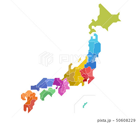 日本地図 地方別 県別 (Set 2) (epsは都道府県ごとにレイヤー分け)の