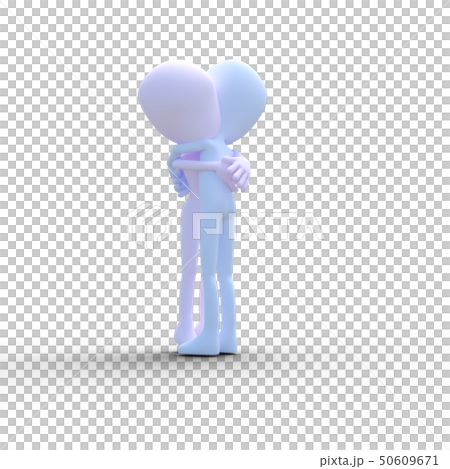 Hugging men and women perming3 DCG illustration material Hugging men and women perming3 DCG illustration material 50609671