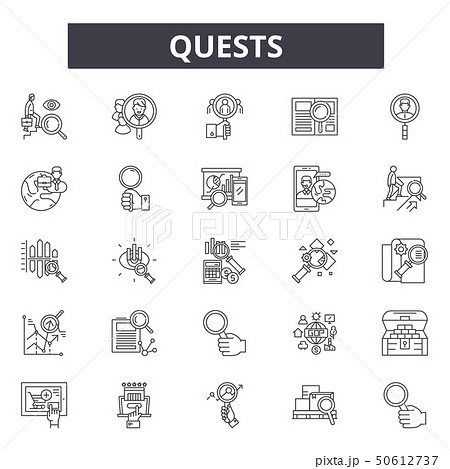 Quests line icons, signs, vector set, linear concept, outline illustration 50612737