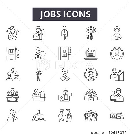 Jobs concept line icons, signs, vector set, linear concept, outline illustration 50613032
