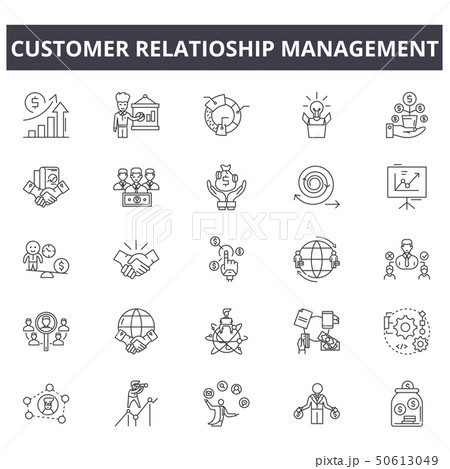 Customer relationship management concept line icons, signs, vector set, linear concept, outline Customer relationship management concept line icons, signs, vector set, linear concept, outline 50613049