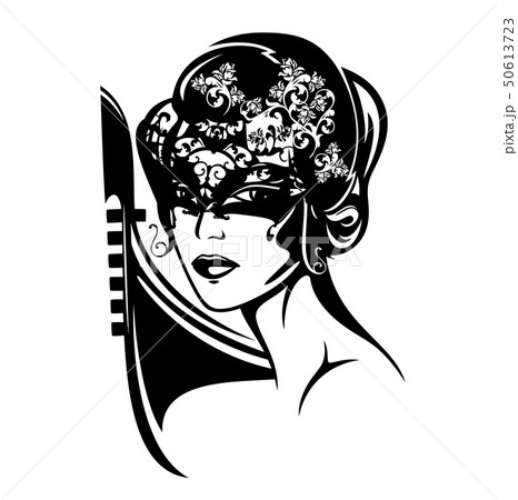 venetian carnival mysterious woman vector portrait 50613723