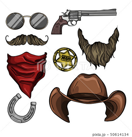 Hand drawn sketch, attributes of sheriff 50614134
