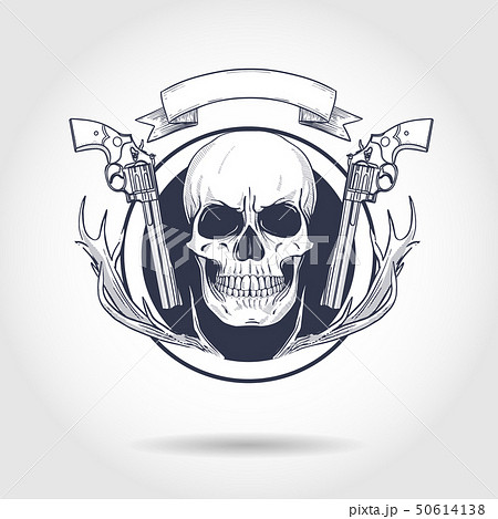 Hand drawn hunter skull Hand drawn hunter skull 50614138