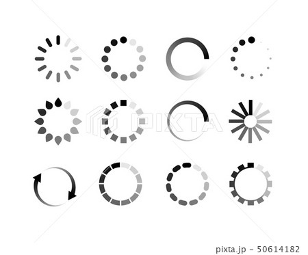Loader icon vector circle button. Load sign ymbol progress bar for upload download round process 50614182
