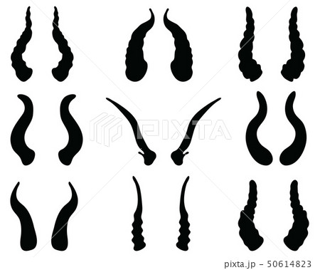 Black silhouettes horns of dragon  50614823