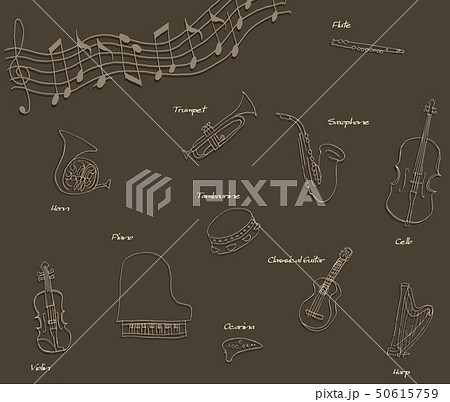 楽器　音楽　音符 50615759