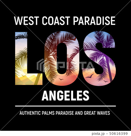 California Los Angeles beach graphic design t shirt print typography. Tree surf LA city illustration 50616399