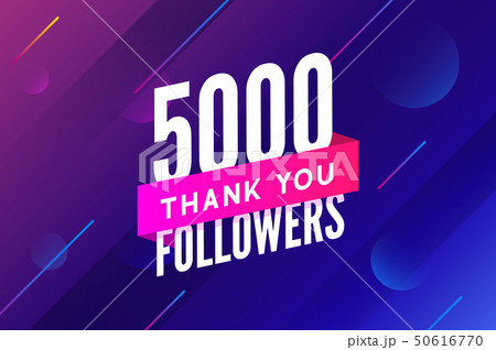 5000 followers vector. Greeting social card thank you followers. Congratulations 5k follower design 50616770