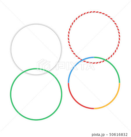 Gymnastic hoop isolated hula fitness object. Hoola circle bangle striped hulahoop Gymnastic hoop isolated hula fitness object. Hoola circle bangle striped hulahoop 50616832