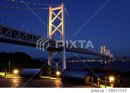 瀬戸大橋　与島パーキングエリアから見た夜景（香川県坂出市） 50617147