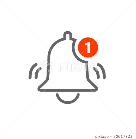 Notification Vector Icon of bell. Alarm alert message ring icon sign for notification 50617322