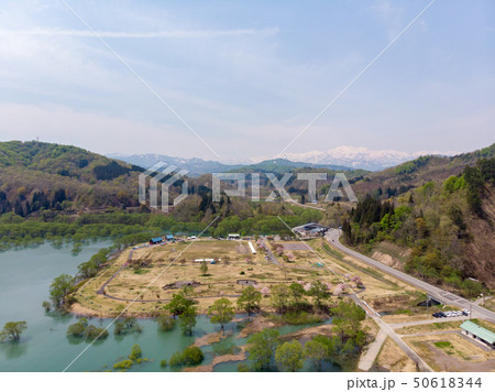 白川湖の水没林 空撮 山形飯豊 白川湖の水没林 空撮 山形飯豊 50618344