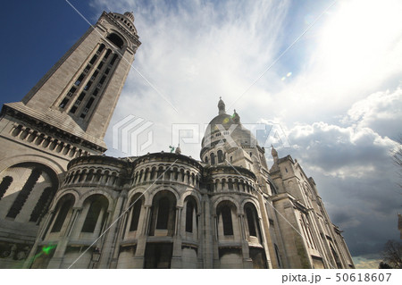 Sacre Coeur Basilica Church cloudy blue sky advert Sacre Coeur Basilica Church cloudy blue sky advert 50618607