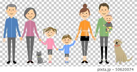 Family three generations family holding hands 50620074