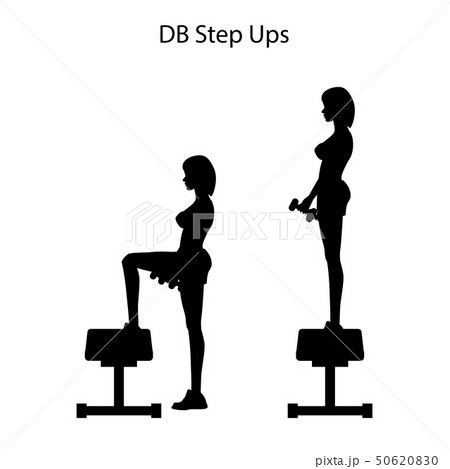 Db Step Ups Exercise Silhouetteのイラスト素材 5060