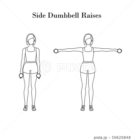 Side dumddell raises exercise outline 50620848