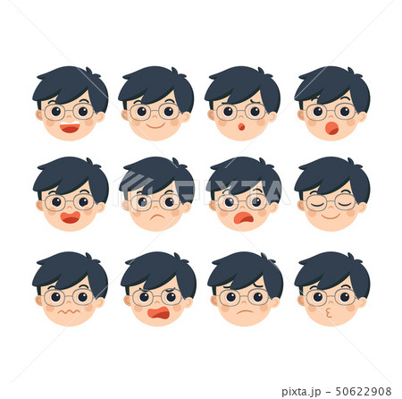 Boy face with different expressions. Boy face with different expressions. 50622908