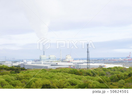 常陸那珂火力発電所の遠景（茨城県東海村） 50624501