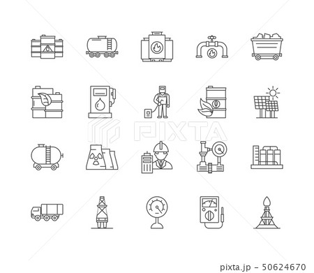 Fuel line icons, linear signs, vector set, outline concept illustration 50624670