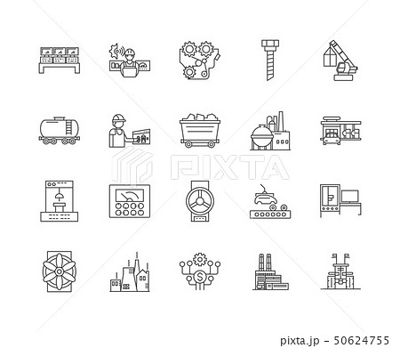 Foundaries line icons, signs, vector set, outline illustration concept  50624755