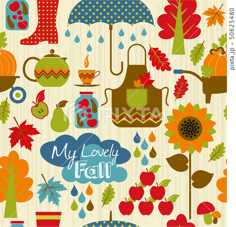 Autumn seamless pattern with icons Autumn seamless pattern with icons 50625480