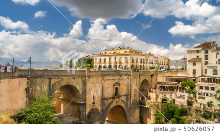 view of buildings over cliff in ronda, spain view of buildings over cliff in ronda, spain 50626057