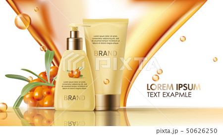 Sea buckthorn cosmetics vector realistic Sea buckthorn cosmetics vector realistic 50626250