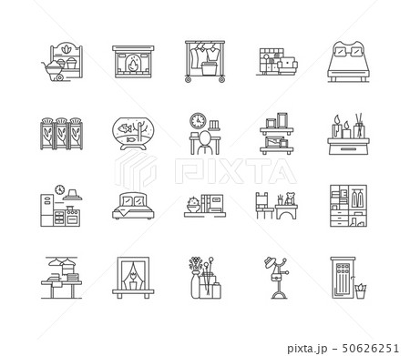 Feng shui line icons, signs, vector set, outline illustration concept  50626251