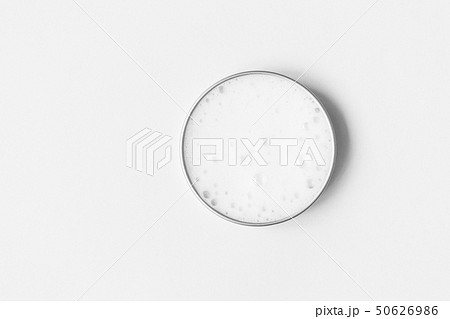 White soap foam cleansing in metal container 50626986