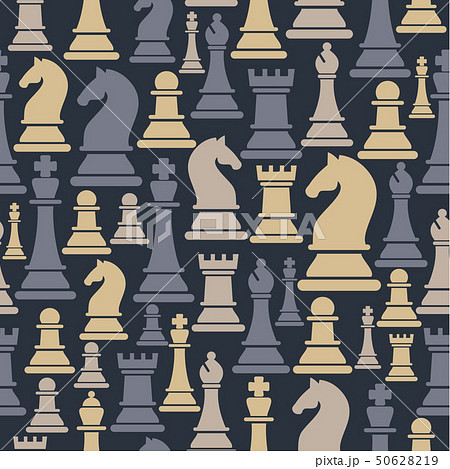 Seamless Pattern With Chess Pieces Vectorのイラスト素材