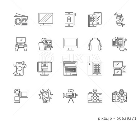 Digital technology line icons, signs, vector set, outline illustration concept Digital technology line icons, signs, vector set, outline illustration concept 50629271