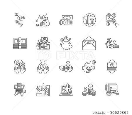 Deposit line icons, signs, vector set, outline illustration concept  50629365