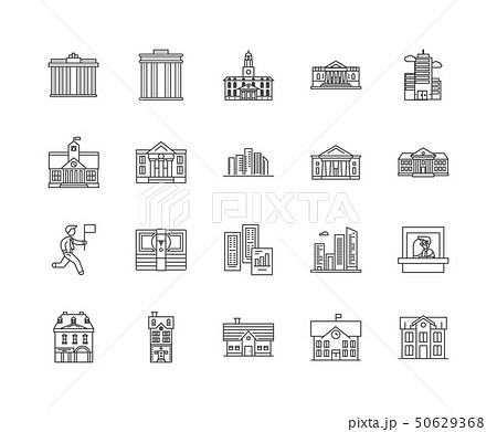 Departament line icons, signs, vector set, outline illustration concept  50629368
