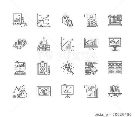 Data concept line icons, signs, vector set, outline illustration concept Data concept line icons, signs, vector set, outline illustration concept 50629486