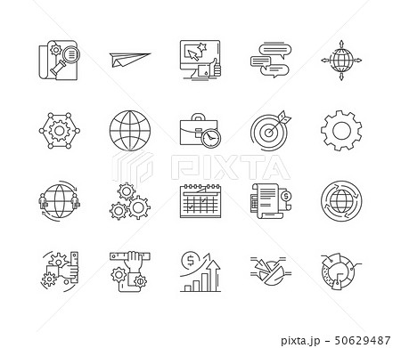 Data center line icons, signs, vector set, outline illustration concept  50629487
