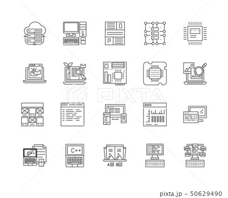 Data line icons, signs, vector set, outline illustration concept  50629490