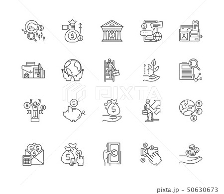 Commodity brocer line icons, signs, vector set, outline illustration concept  50630673