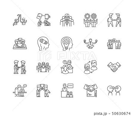 Commitment line icons, signs, vector set, outline illustration concept  50630674