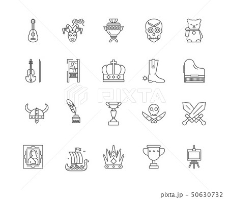Collectibles shop line icons, signs, vector set, outline illustration concept  50630732
